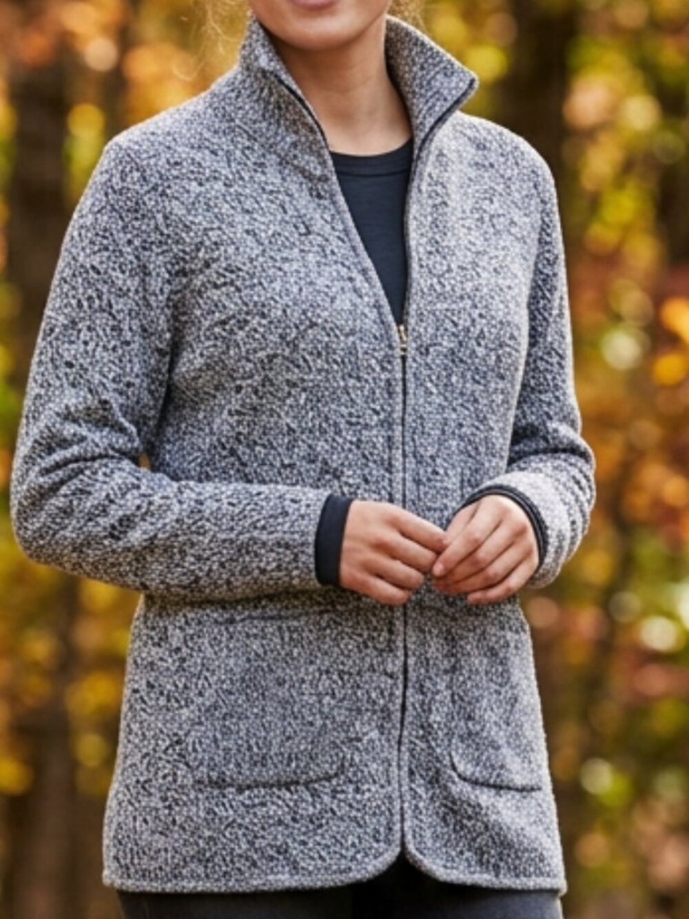 Vintage Tally HO Grey Heather Full Zip Cardigan